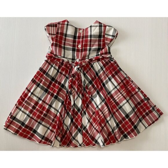 Youngland Baby Girl Holiday Red/White/Black/Silver Plaid Dress 24M - Picture 2 of 10